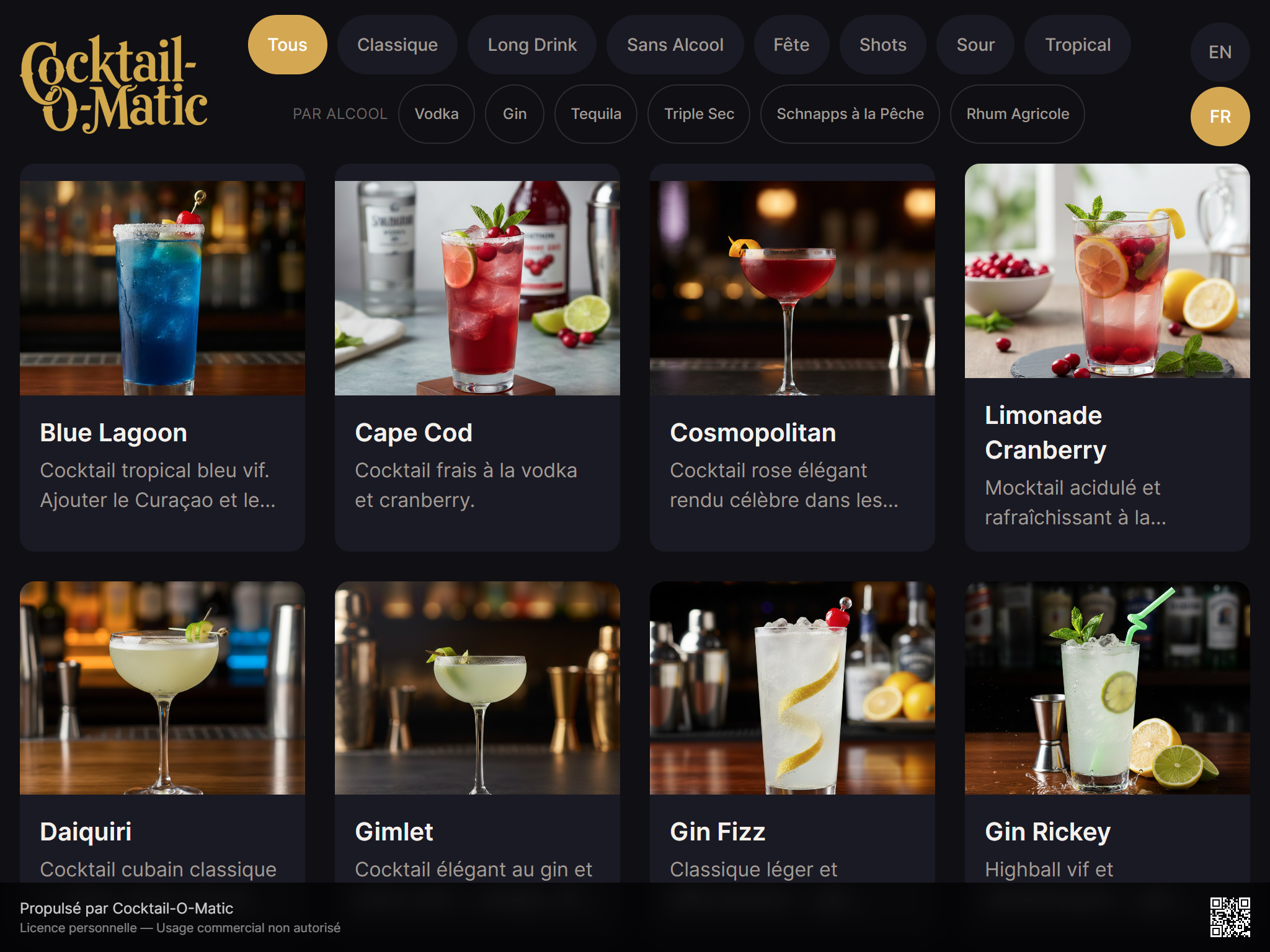 Cocktail-O-Matic guest kiosk