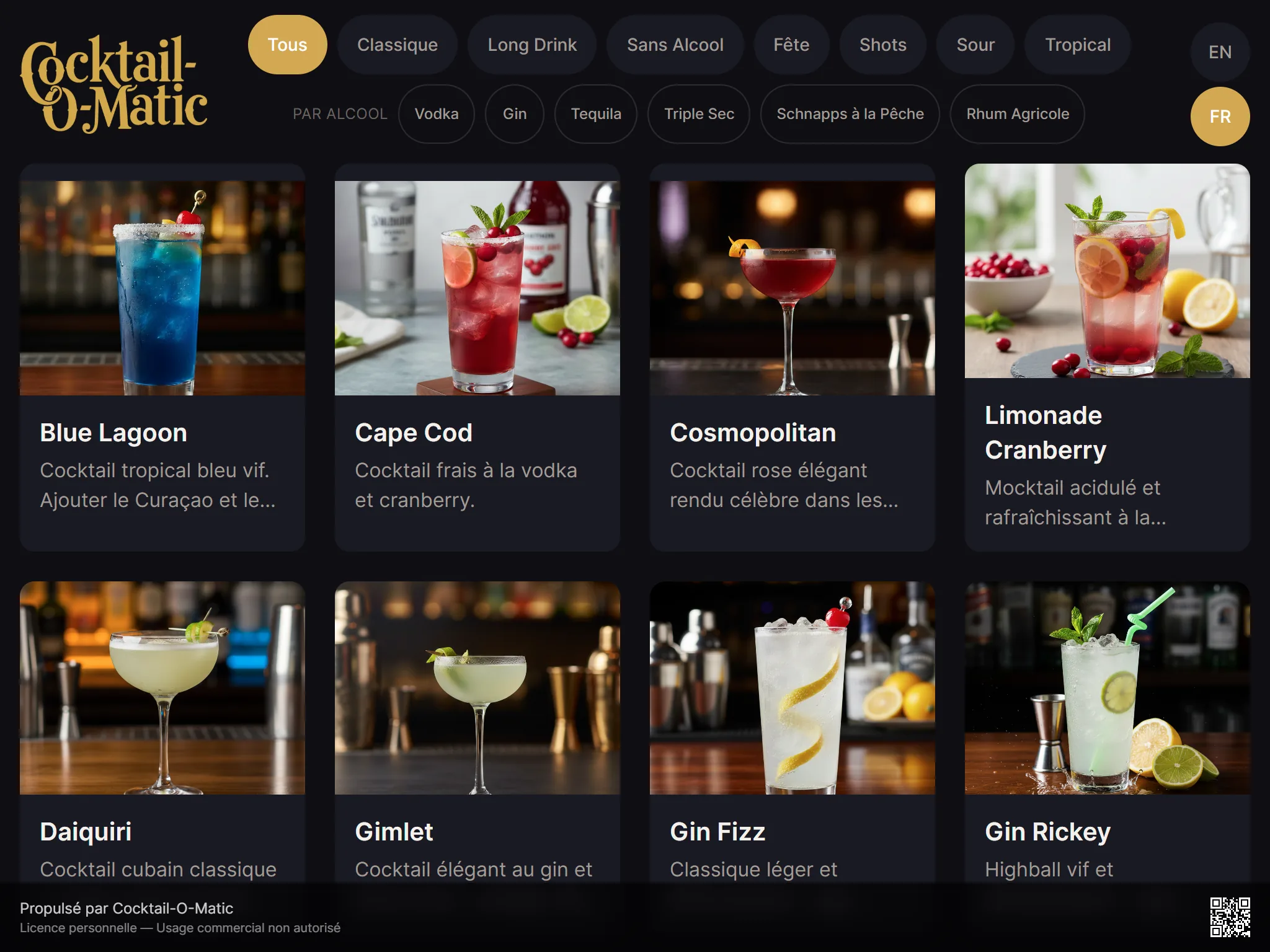 Cocktail-O-Matic guest kiosk